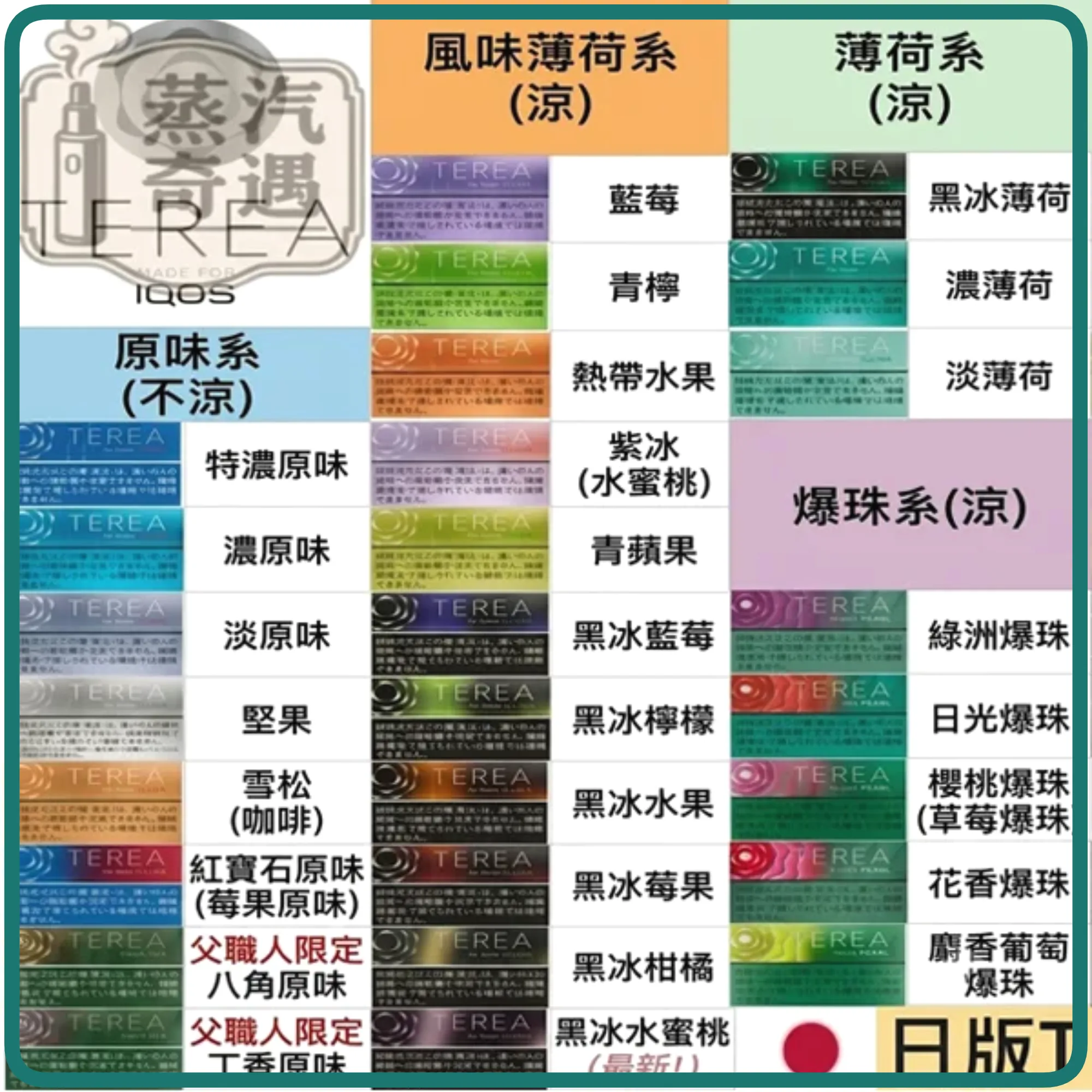 IQOS TEREA ILUMA系列專用煙彈 日本原裝進口 10包整條